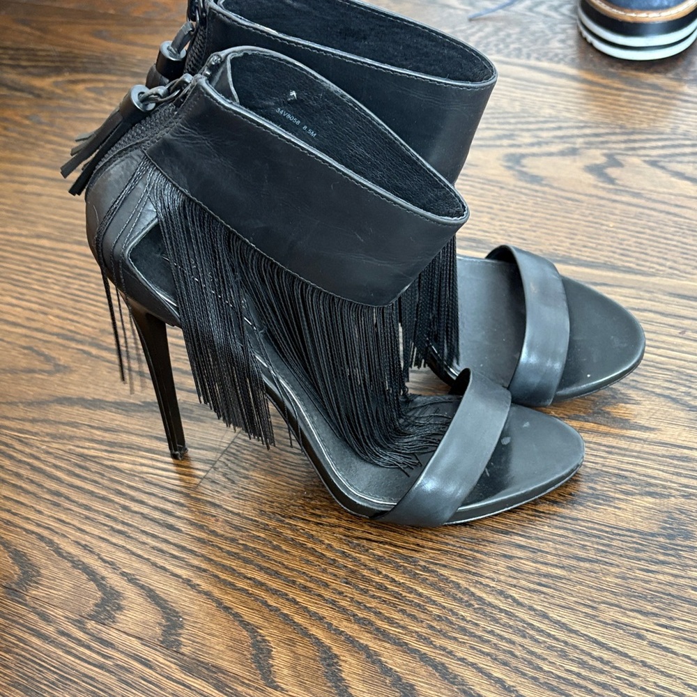 Rachel Zoe Black Fringe Heels